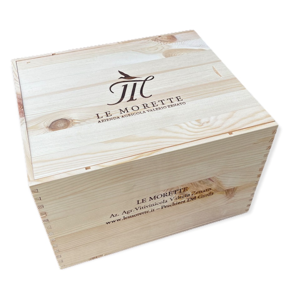Puidust veinikast 6 pudeliga Le Morette Lugana DOC Riserva 2019