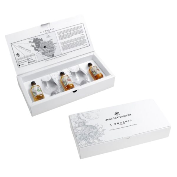 Jean-Luc Pasquet Cognac L’Organic 3x5cl minipudelid ja 2 klaasi kinkekomplekt - Image 2