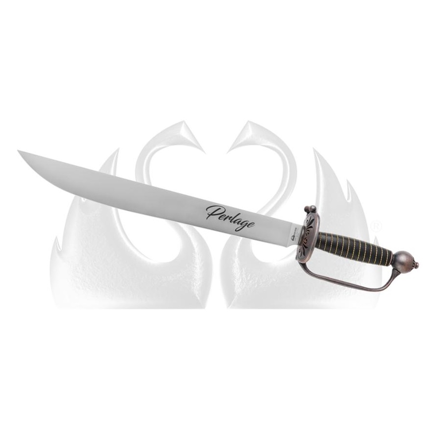 Fox Knives Sommelier Sabraažimõõk Perlage antiikhõbedase käepidemega puukarbis