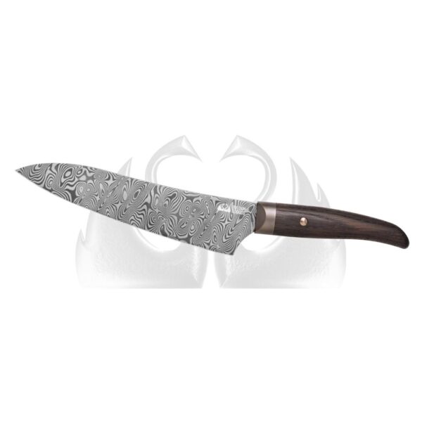 Due Cigni Coquus Kokanuga Balbach Damascus Ferus Pattern Granadillo puidust käepidemega kinkekarbis